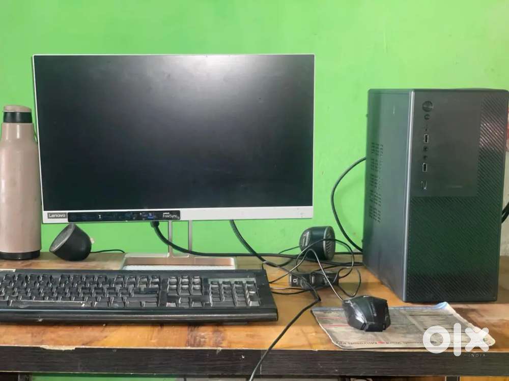 Desktop CPU , Lenovo thin monitor, TVS keyboard, mouse, intel i5 pro..