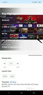 I sale my led thomson 50 inch not working sale