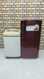 Samsung 6kg airturbo top load machine and LG 215ltrs single door fridg