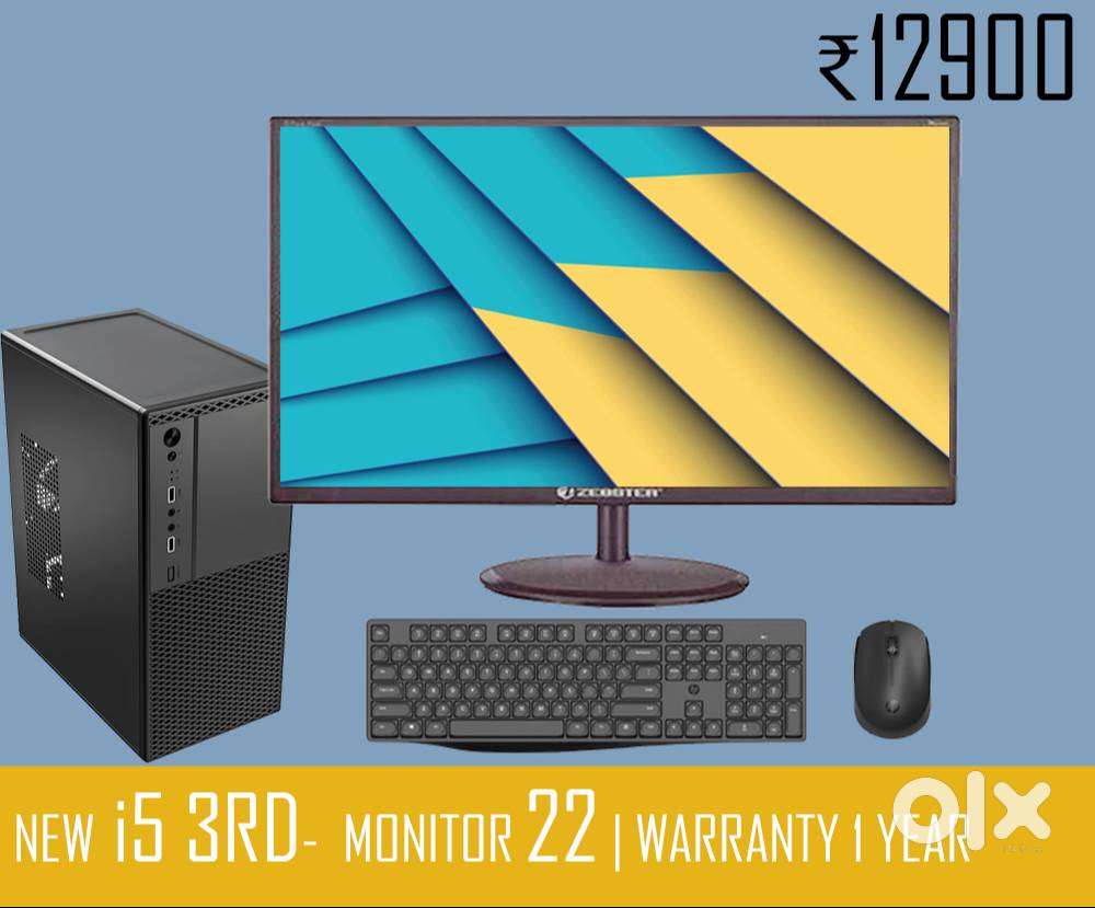 COMPUTER NEW CPU  MONITOR 22 INCH  WARANTY 1 YEAR  DESTOP PC