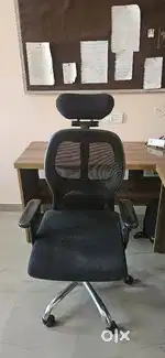Chair with Headrest, Adjustable Arms & Lumbar Support