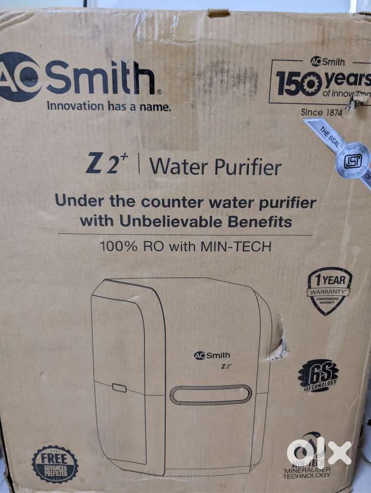 AO Smith Z2+ Water Purifier - white colour (under the counter)