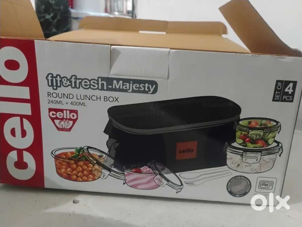 Lunch Box Cello Borosil 4 Pc Bowls