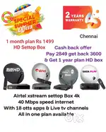 AIRTEL DTH SETTOP BOX ! TÀTA !  SUNDIRECT ! PLÀY ! DISHTV VIDEOCON D2H