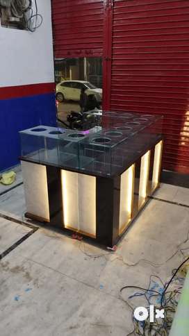 Brand New Wooden & glass counter