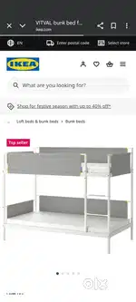 Ikea white and grey bunk bed