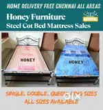 Steel Cot Bed Mattresses Sales - Black Metal Cots Beds sales