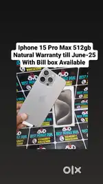 Iphone 15 Pro Max 512gb Natural Battery health 99 Waranty till June-25