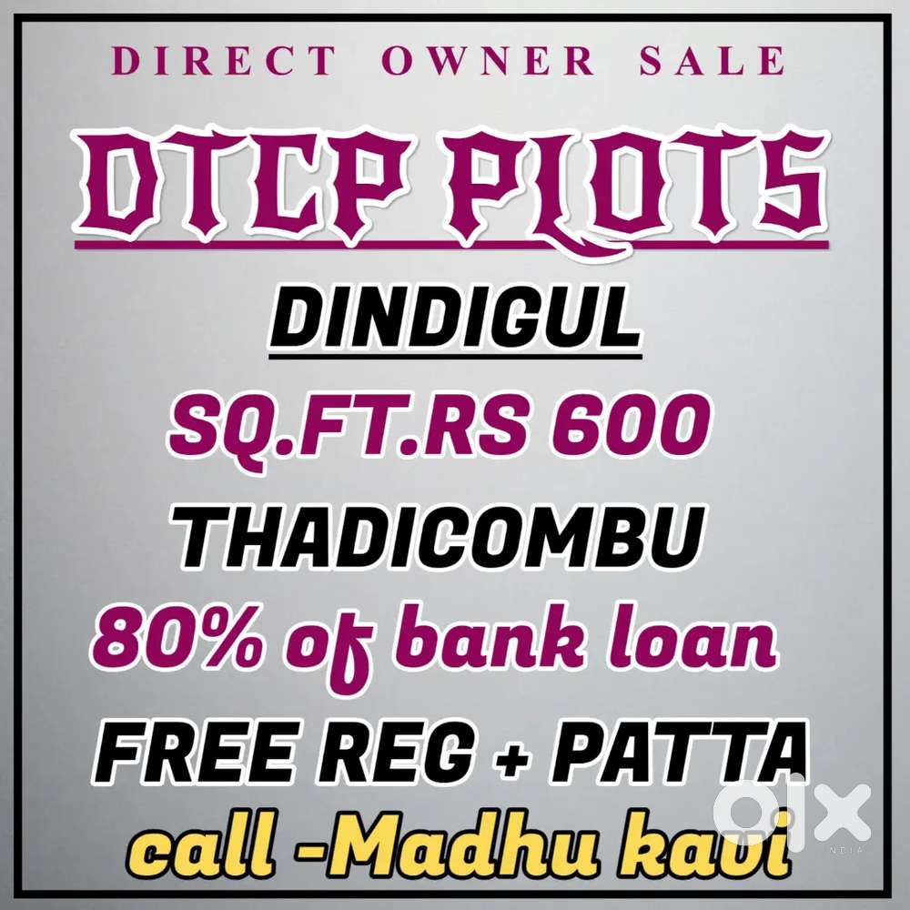 Plots sale for DTCP RERA APPROVAL @Thadicombu