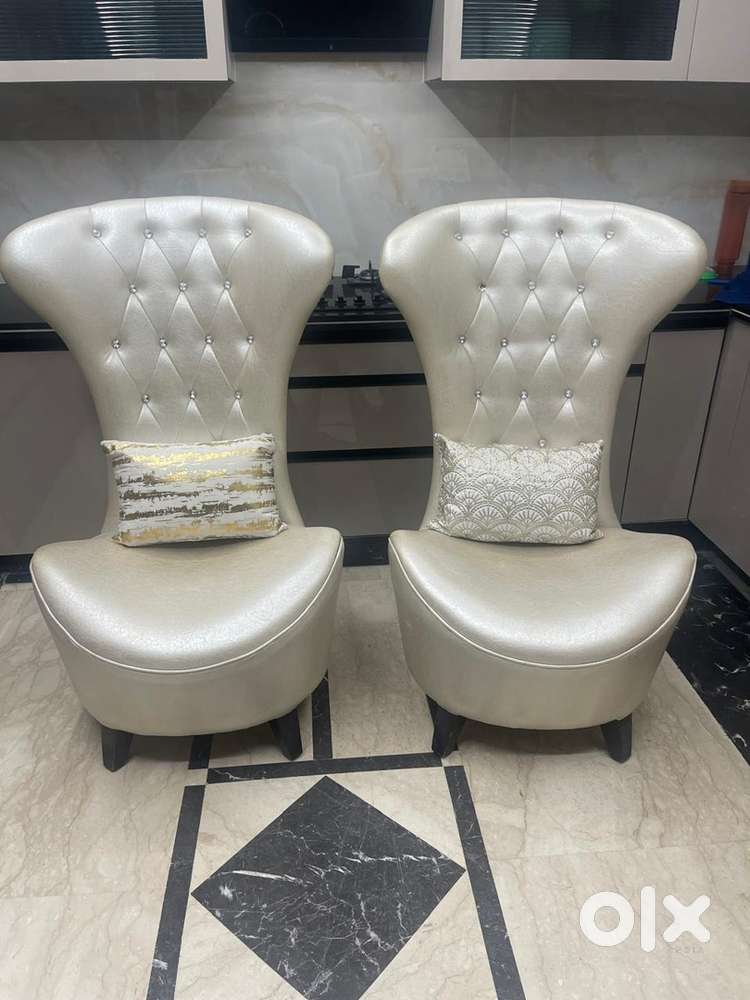 2 White Designer Chairs