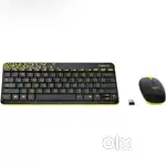 Logitech MK240 Wireless Keyboard & Mouse Combo(Black&ChartreuseYellow)