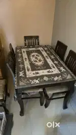 6 seaters dinning table with brand new condition  teak wood