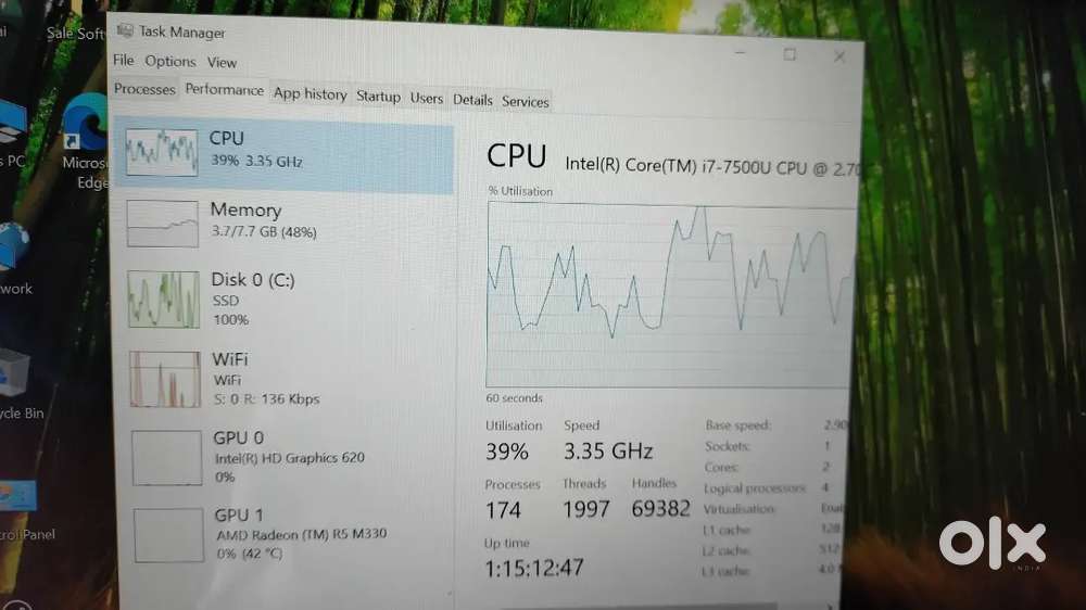 Gaming laptop Dell  i7 7th gen ,8GB RAM, 256GB SSD