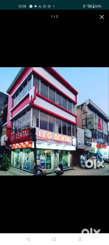 Corner commercial building for rent on main railway road