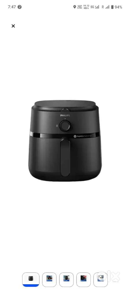 Philips Air Fryer NA120/00, 4.2Liter with Rapid Air Technology, 1500W
