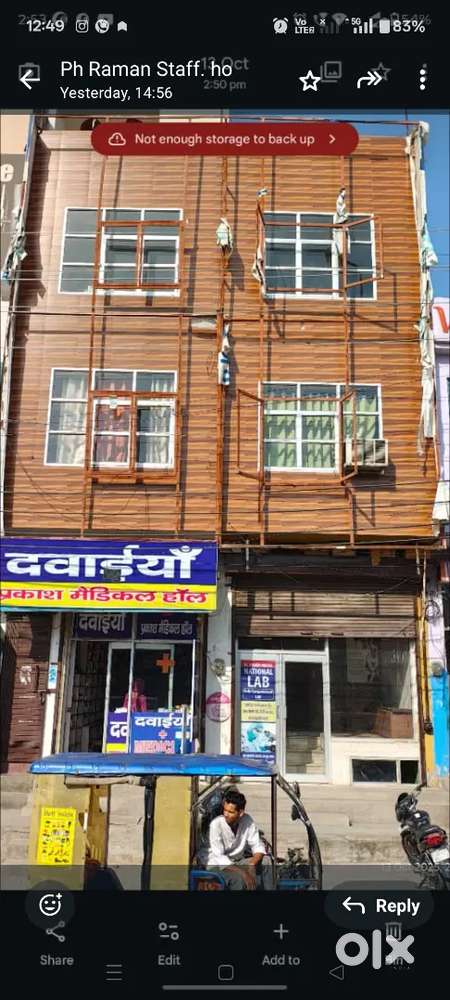 1512 sq feet area total .Having 3 floor 504 sq feet with front of 24ft