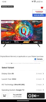 Thomson 65 Inch QLED TV only 6 months used