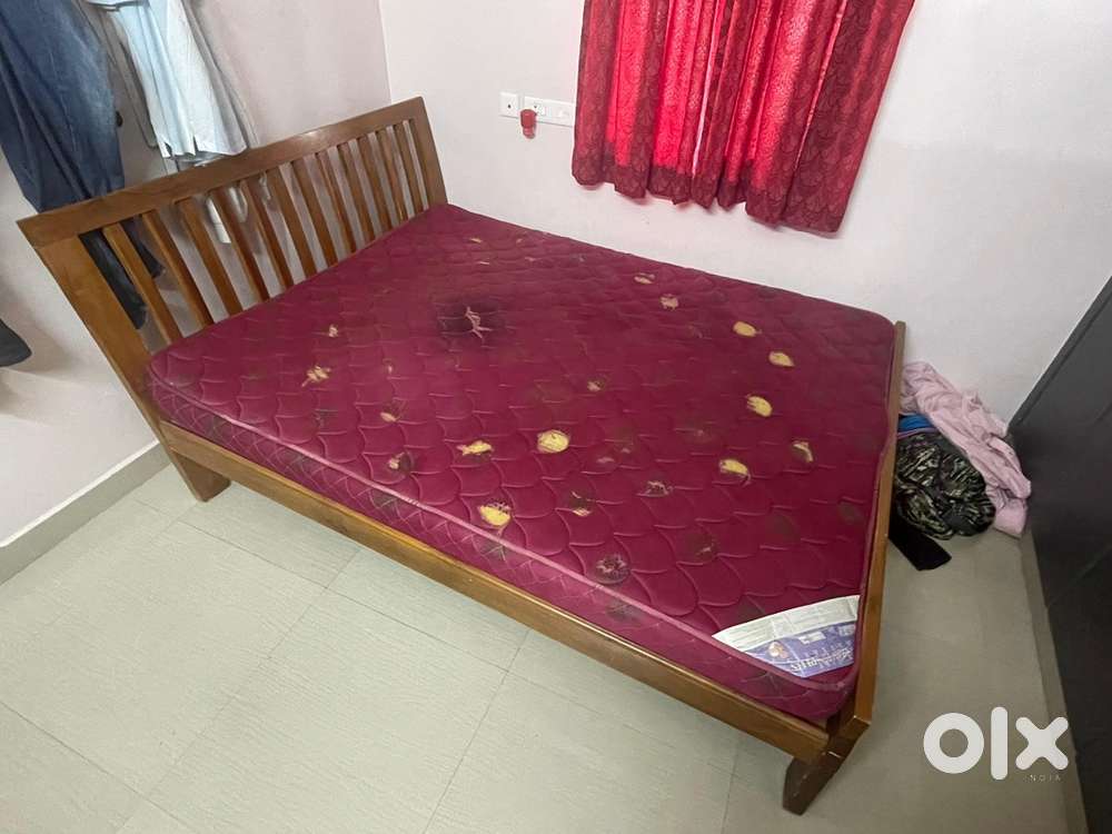 Bed and mattress teak