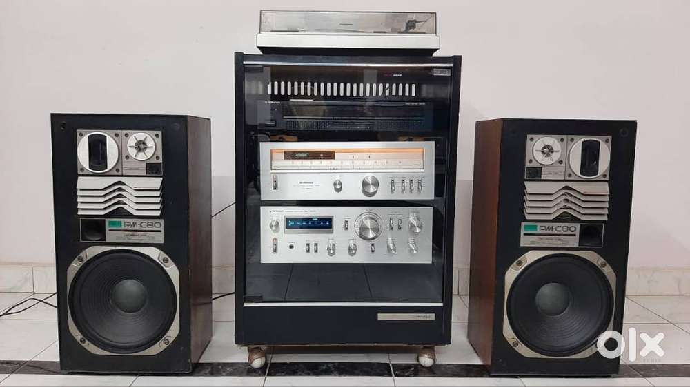 Vintage Pioneer Audio System and Sansui Speakers, Made in Japan