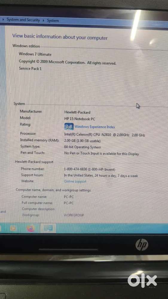 HP laptop dual core