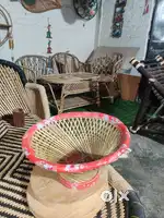 Mini bamboo basket, Cane dining set, Unique mirror, Pidha, Charpai
