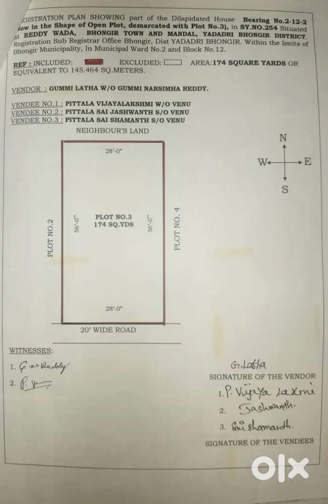 Open plot for sale 174 sq yrds Rs. 25000 per sq yrd