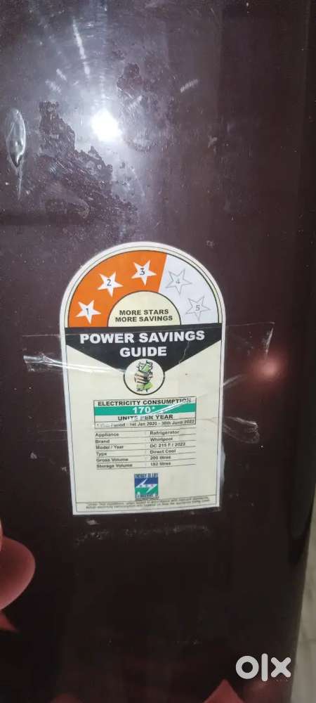 Whirlpool single door fridge