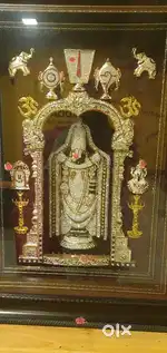 Diamond Venkateshwara swamy photo frame and pinewood mandapam for sale
