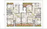 Spacious 3 BHK layout with optimal space utilization