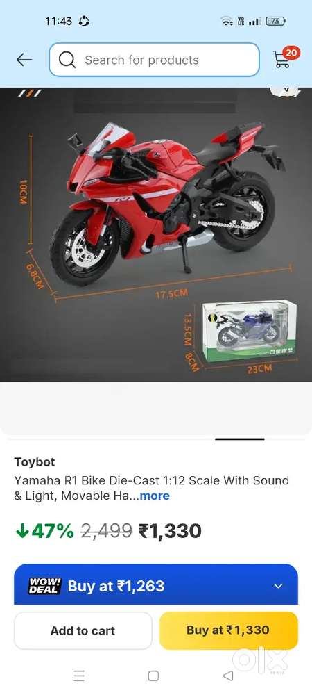 Superbike toy metal body
