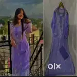 Chikankari kurti lavendar