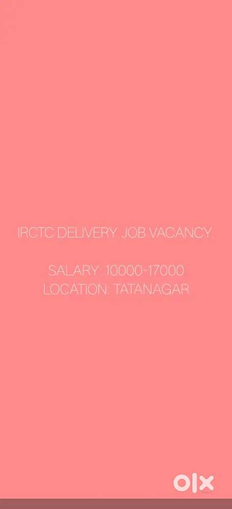 IRCTC DELIVERY JOB IN TATANAGAR STATION
