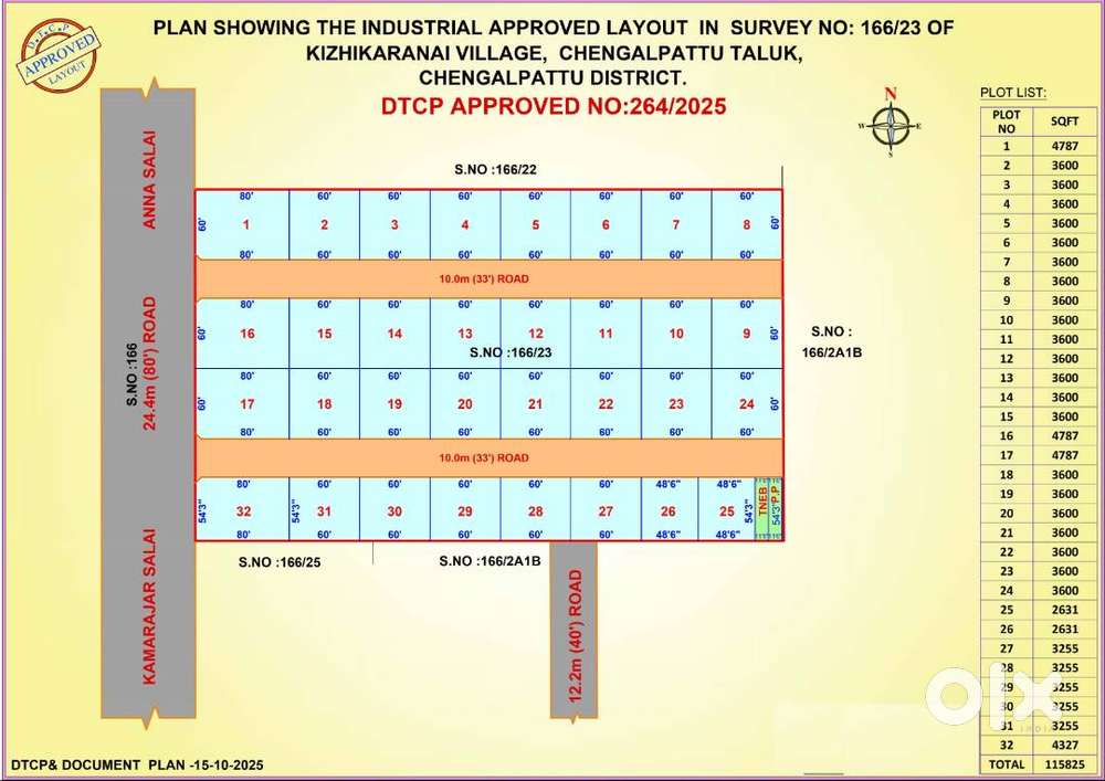 Maraimalainagar SIPCOT Industrial Land  Sale  3600 Sqft Corner Plot