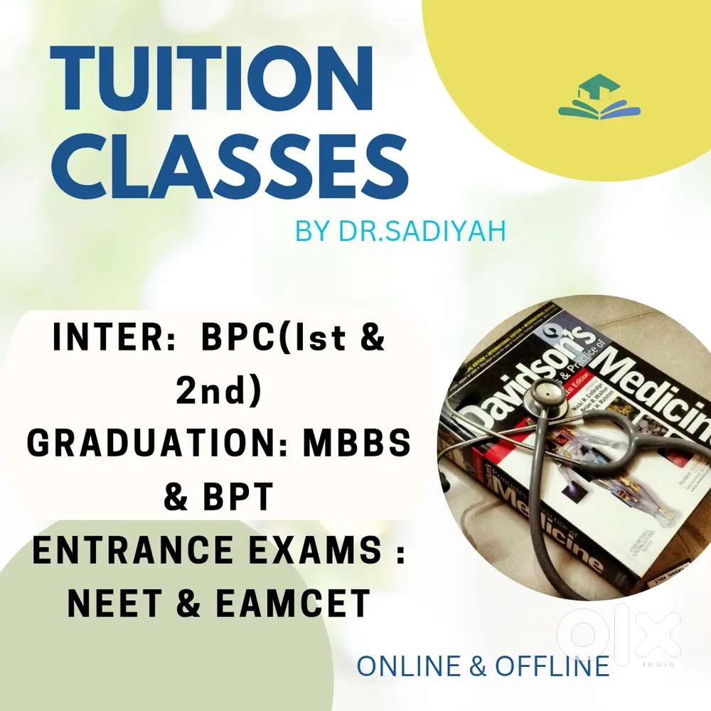 ONLINE& OFFLINE TUITIONS FOR BiPC,MBBS,BPT,NEET,EAMCET,TOSS students