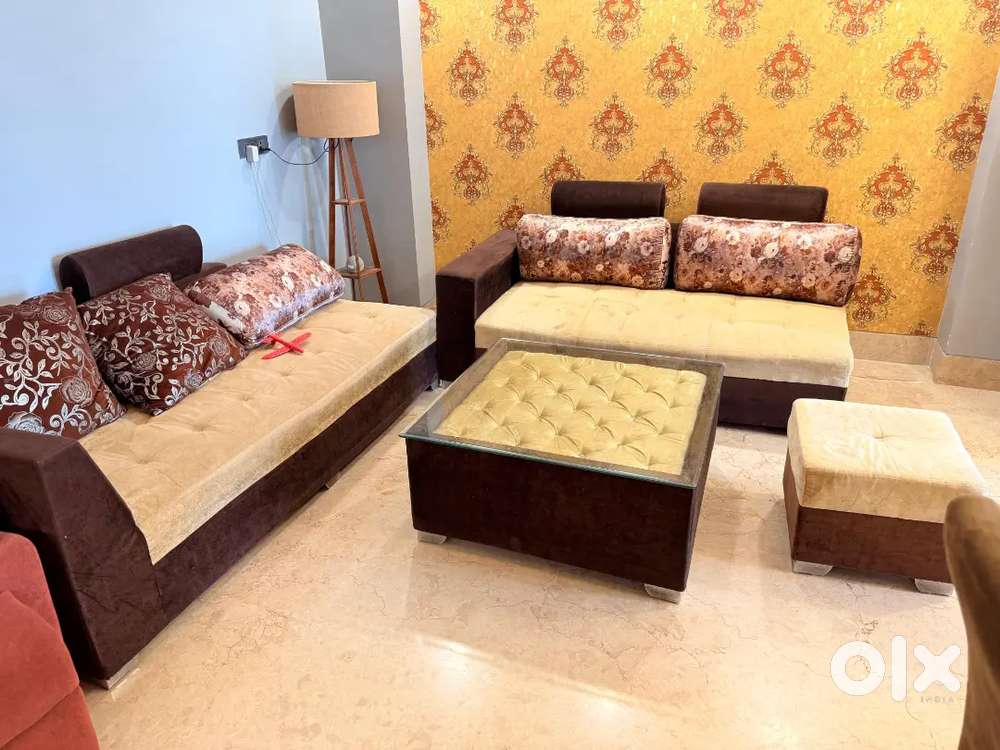 L Shaped sofa set - with centre table-6 yr old