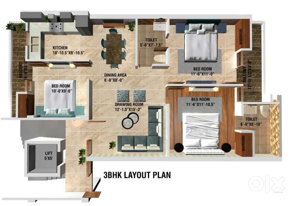 3bhk for sale in Fio homes