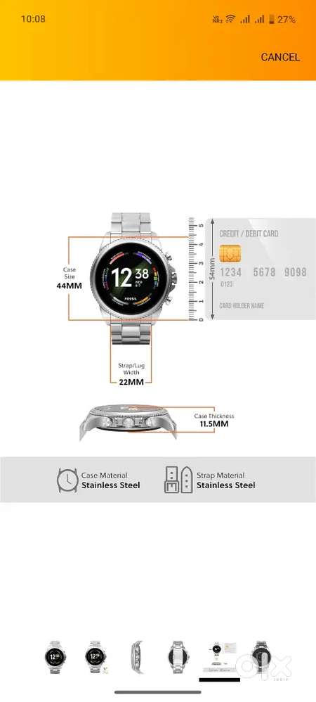 Fossil Gen 6 Smartwatch Digital Black Dial Men's Watch-FTW4060