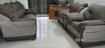 Jute fabric sofa set, 3+1+1 seater, good condition