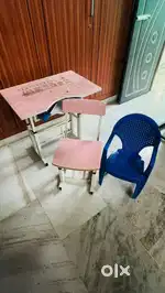 Kids Study table with chair Extra plastic chair