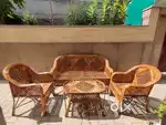 Cane sofa set for home decor bamboo furniture balcony garden