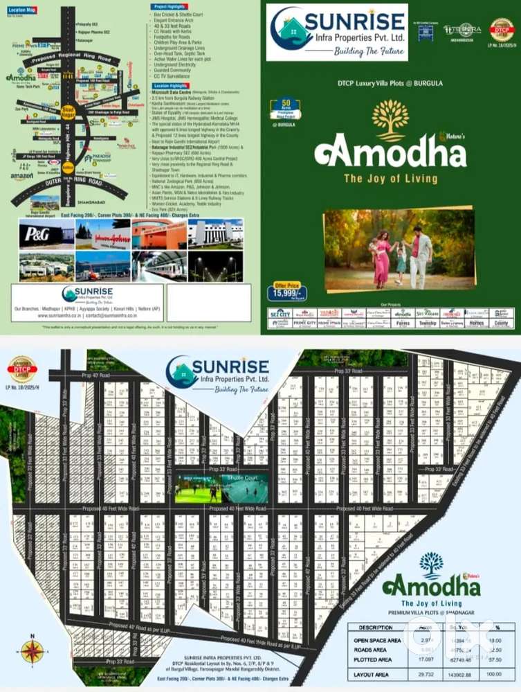 242 square yards open plots available for sale in yadadri sunrise co