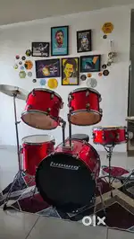 Ludwig Accent 5-Piece Drum Kit - 3 yrs old, Drum practice pad included