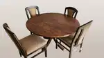 Wooden Dining Table with 4 Chairs