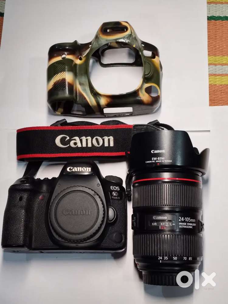Canon 6D mark ii 24-105 lene 2 battery good condition