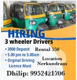 3 wheeler passanger auto Driver Rental model