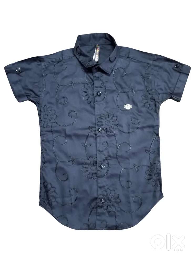 Boys shirt cotton embroidery design only wholesale