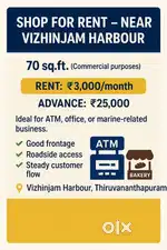Shop for rent near Vizhinjam harbour