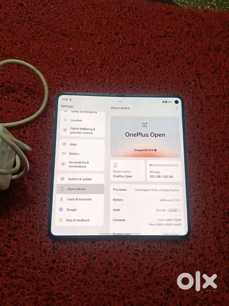 Oneplus open 16gb Ram 512gb inbuilt sell or exchange