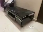 Black classic glass tea table