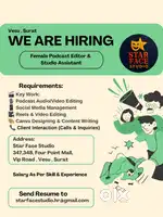 WE ARE HIRING – Female Video Editor & Social Media Assistant